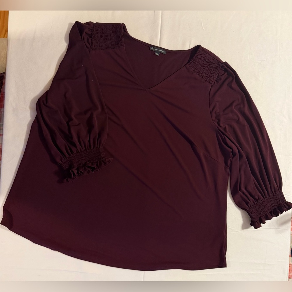 Plus size Adrianna Papell Deep Burgundy Blouse